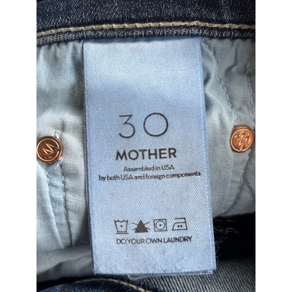 Mother Women's The Super Swooner Here Kitty Kitty Skinny Jeans Blue Size 30 - Picture 3 of 12